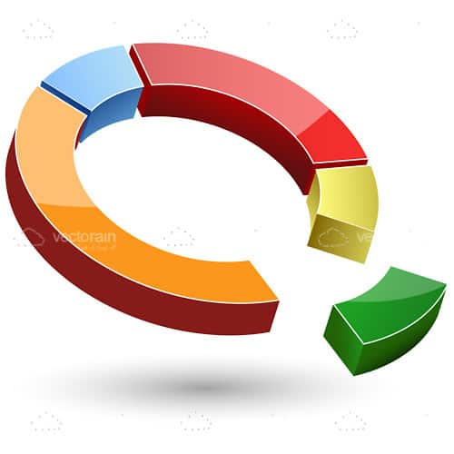 Circle with Color Blocks and Separated Section